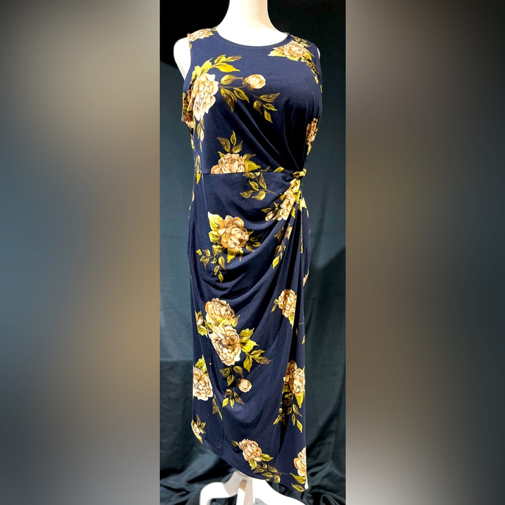 Sleeveless Faux Wrap Jersey Dress